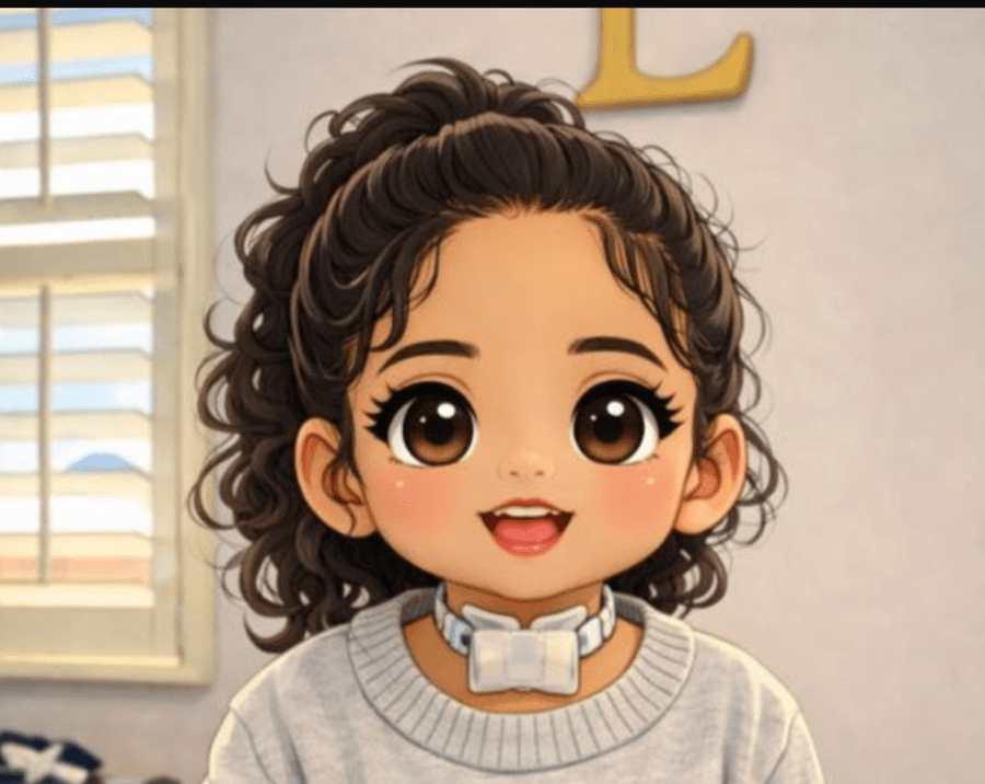 Larissa's Special Style Chibi character wearing a trach tie