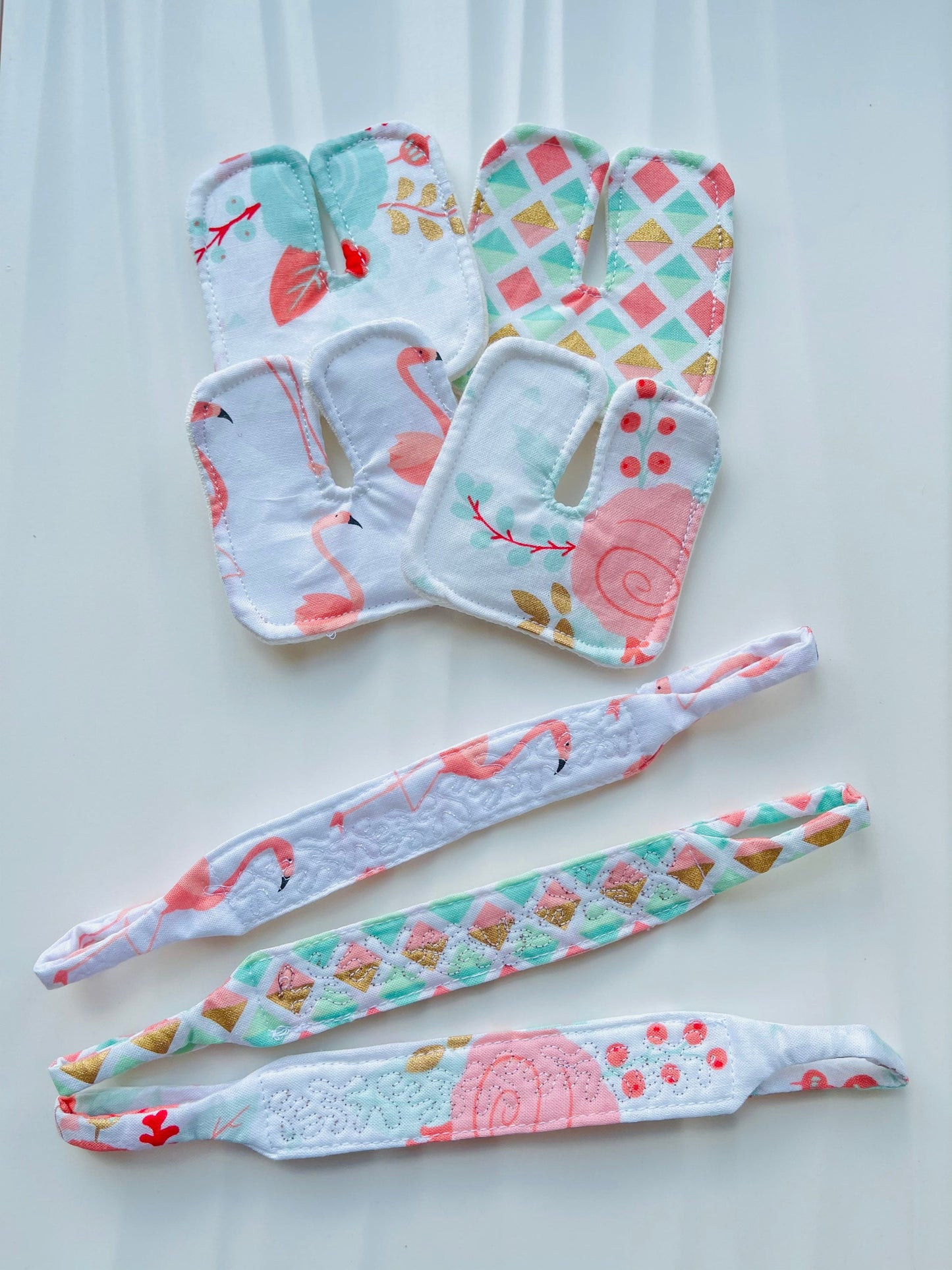 Girl Custom Trach ties &Trach pads bundle.